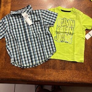 Calvin Klein boys shirt and button collar shirt